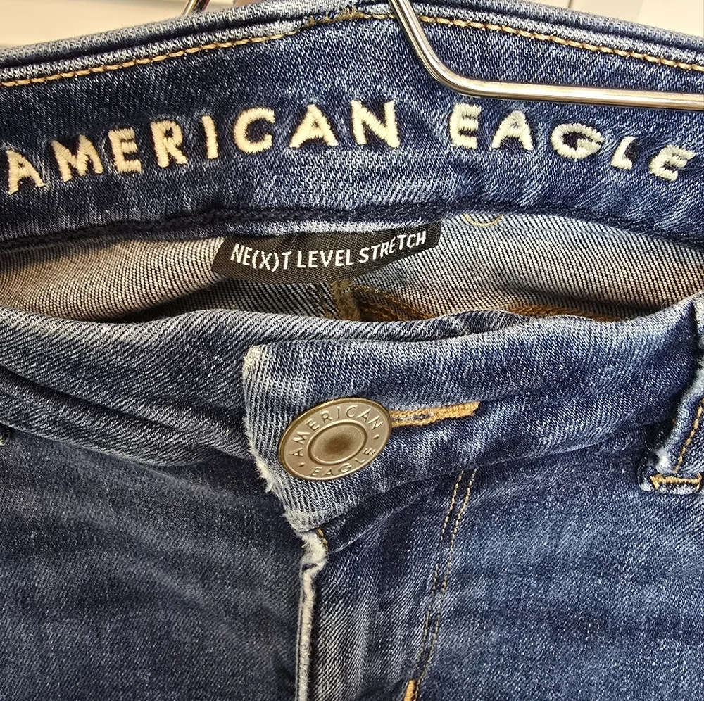 AMERICAN EAGLE Next Level Curvy High Rise Jegging Blue Jeans Women 0R Y2K Preppy